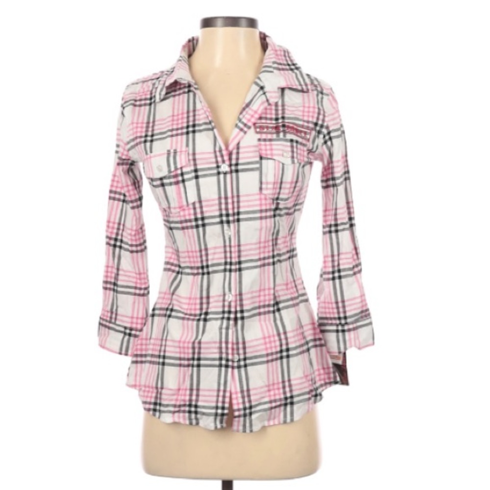 {Blac Label Pink} NWT 3/4 Sleeve Button Down S